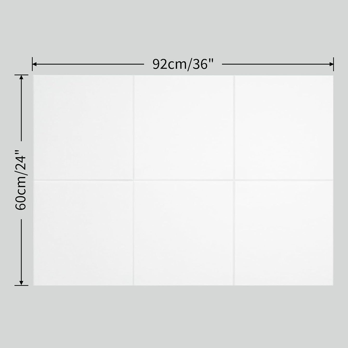 Large Cork Board for Wall 6 Pack, Bulletin Board 36" X 24", Felt Board Wall Tiles with 72 Damage-Free Removable Pads & Push Pins, Alternative Pin Board Cork Board for Office Home, White