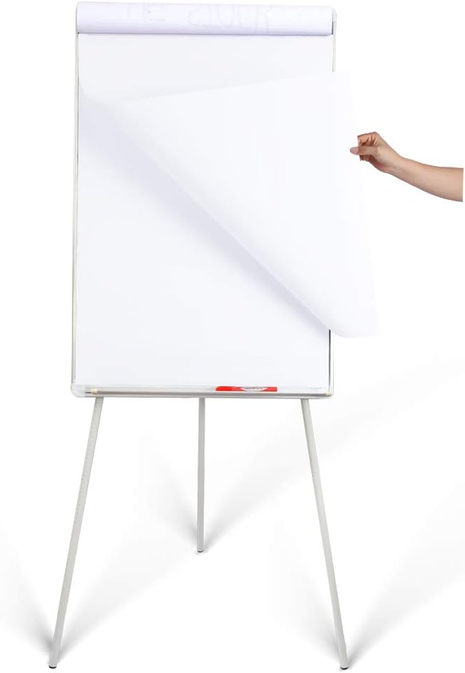 36" x 24" Magnetic Board Dry Erase Easel with Adjustable Tripod Stand – Portable White Board Easel for Office, Classroom Presentations – Includes 25 Flip Chart Paper, Magnets & Eraser