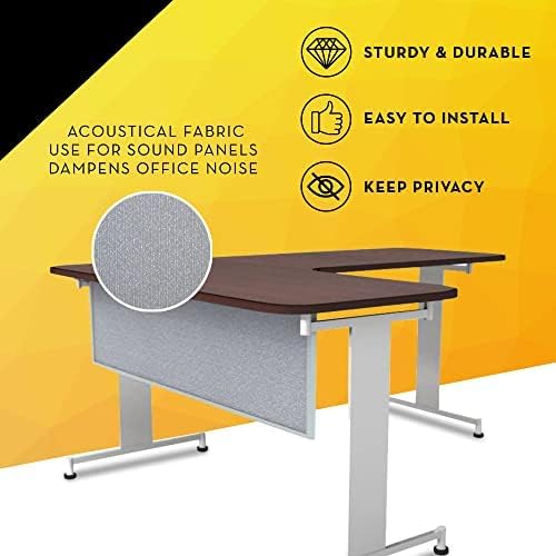 OBEX Acoustic Table Mounted Modesty Desk Privacy & Sound Absorbing Panel for Office Cubicles, 24" x 48", Overcast