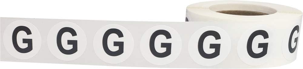 Letter G Inventory Labels .75 Inch Round Circle Dots 500 Adhesive Stickers