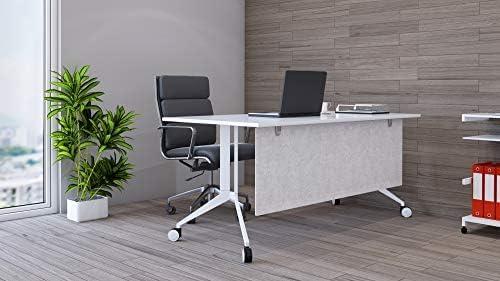 OBEX Modesty Desk PET Privacy Screen Acoustic Sound Absorbing Panel Ideal for Reception, Student Table or Office Cubicles Workstations, 18" x 66", Stone