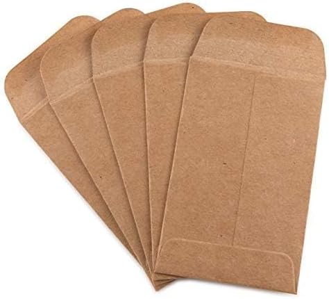 Coin And Small Parts Envelopes 100 Pack 2.25"x 3.5" With Gummed Flap For Homes And Office Use (100 Pack)