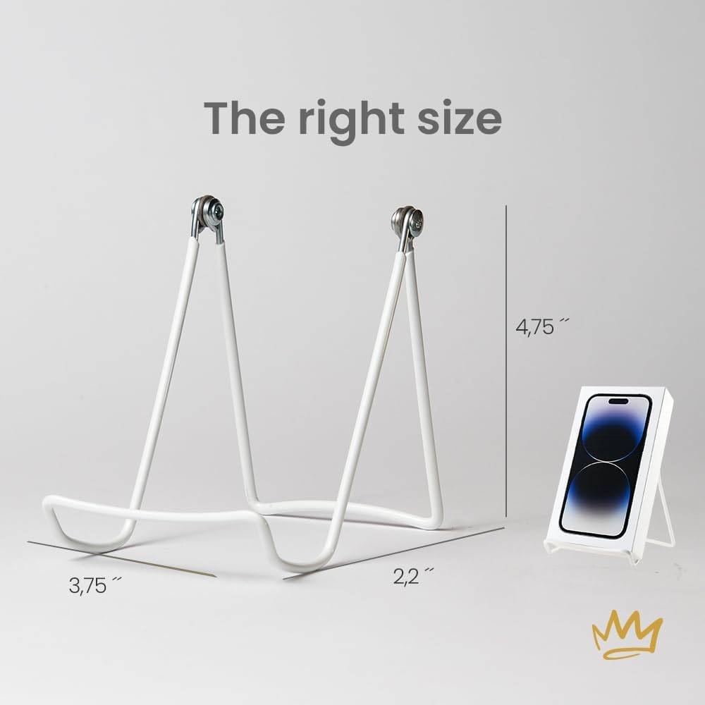 KINGDOM SOLUTIONS MADE IN USA 6-Pack Sturdy & Durable Adjustable White Metal Easels to Display Books, Frames, Comics, Plates & More - Unique on the Market