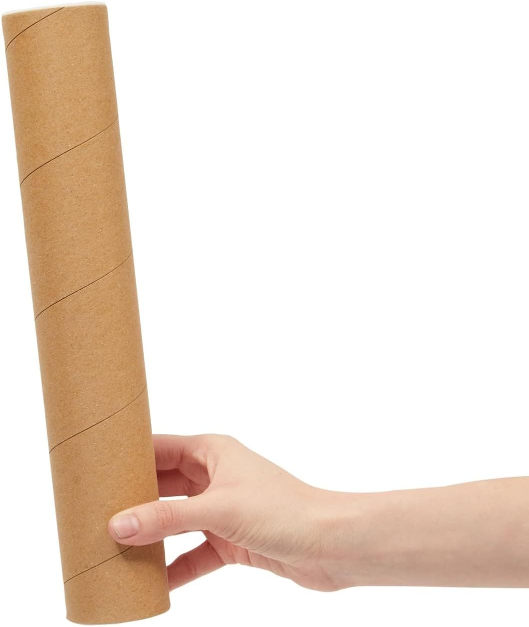 Stockroom Plus Poster Tube - 2 in x 12 in, 12-Pack, Brown Kraft - Tube Mailers with Caps & Spiral Construction for Impact Protection & Poster Storage