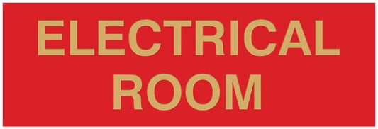All Quality Basic Electrical Room Door/Wall Sign | Durable Construction | Building Safety - Red/Gold - Small (1 Pack)