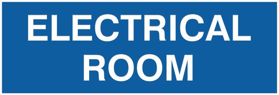 All Quality Basic Electrical Room Door/Wall Sign | Durable Construction | Building Safety - Blue - Small (1 Pack)