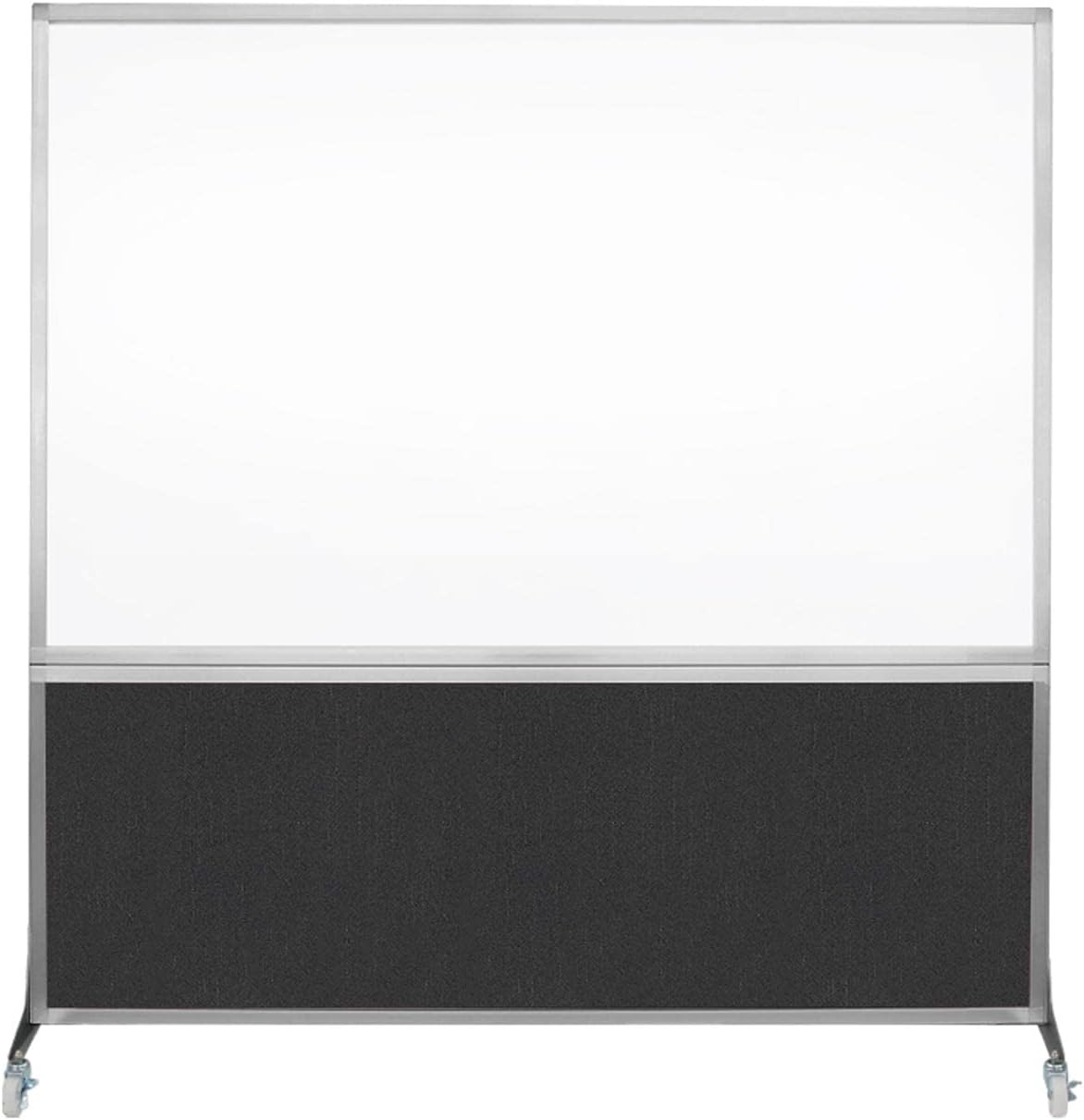 DivideWrite Mobile Whiteboard | Double Sided Dry Erase Board | Portable Office Cubicle Partition | Display for Classrooms, Conference Rooms, Meeting Areas and More | Black Fabric 6' Wide X 6' Tall