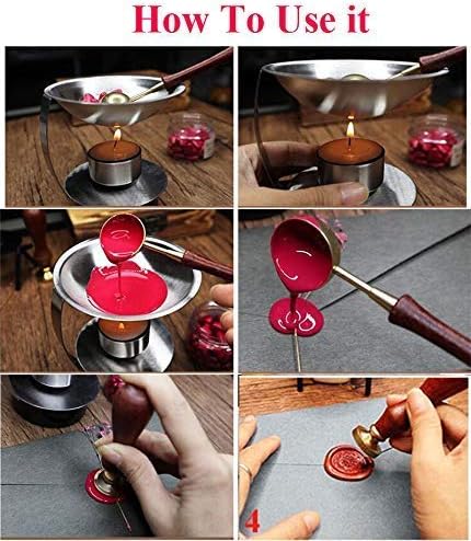 Vintage Custom Wedding Sealing Wax Seal Stamp Kit 2 Letter Heart Love Monogram Rosewood Handle Invitation Embellishment Christmas Gift Package Customize Personalized Words Wax Seal Stamp Set