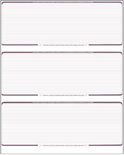 Business Voucher Check Stock - Computer Laser Checks - 3 Checks Per Page, 2500 Sheets/7500 Checks Burgundy Pinstripe