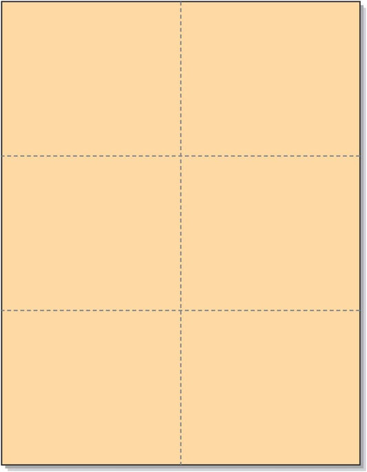 Laser Printer Blank Perforated Cards 6 up per Page (Buff, 6000 Cards)