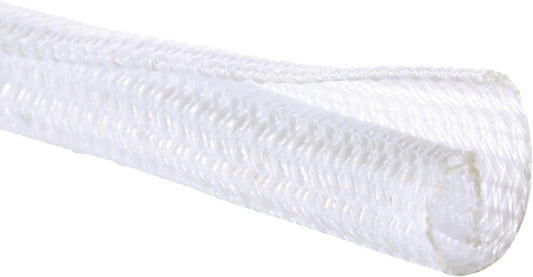 1/2" x 10ft Black/White Cable Sleeve - Protects Cords from Pets & Organizes Wires - Modern Style - Polyester Material - Flame Retardant - Easy to Use & Cut(White, 1/2"-10ft)