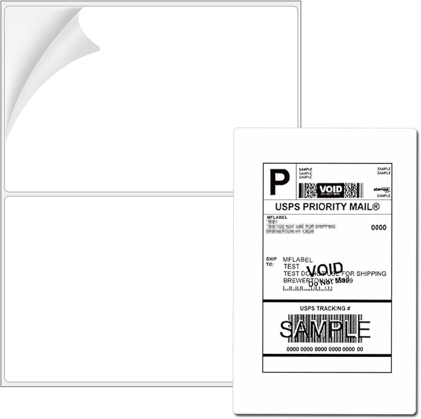 Coopaty Half Sheet Shipping Labels 8.5" x 5.5" Sticker Labels for Laser & Ink Jet Printers, 2 Per Page Self Adhesive Mailing Labels for Packages (4000 Labels)
