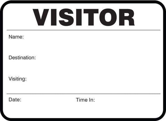 Visitor Sign-In Book with Large Badges Black, 400/Book