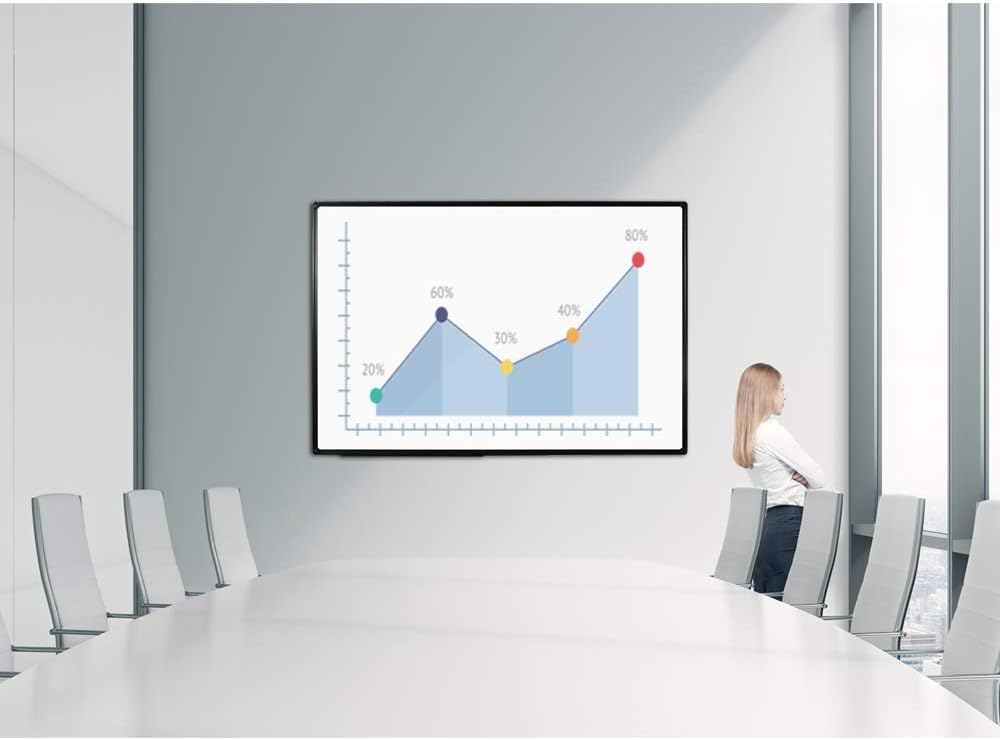 JILoffice Large Magnetic White Board, Dry Erase Board 60 x 40 Inch, Black Aluminum Frame Wall Mounted Board for Office Home and School