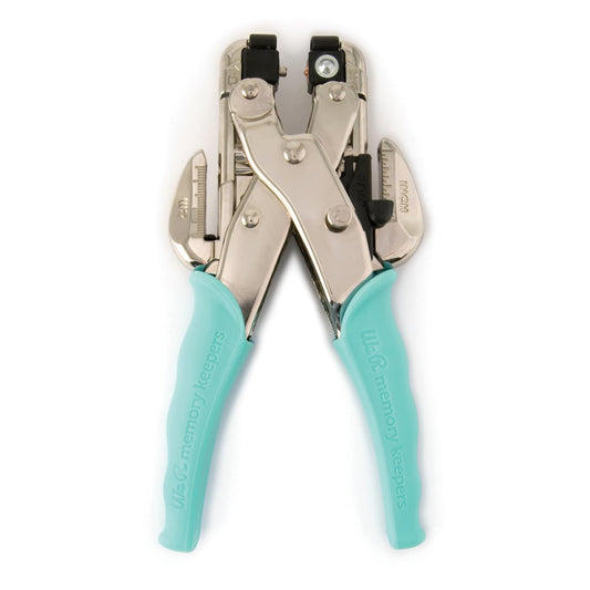 We R Memory Keepers- Crop-A-Dile Eyelet Setter, Blue Comfort Handle, for 1/8 or 3/16 Inch Holes, Grommet and Embelishment Crafting Puncher for Paper, Fabric, Leather, Plastic, and Metal