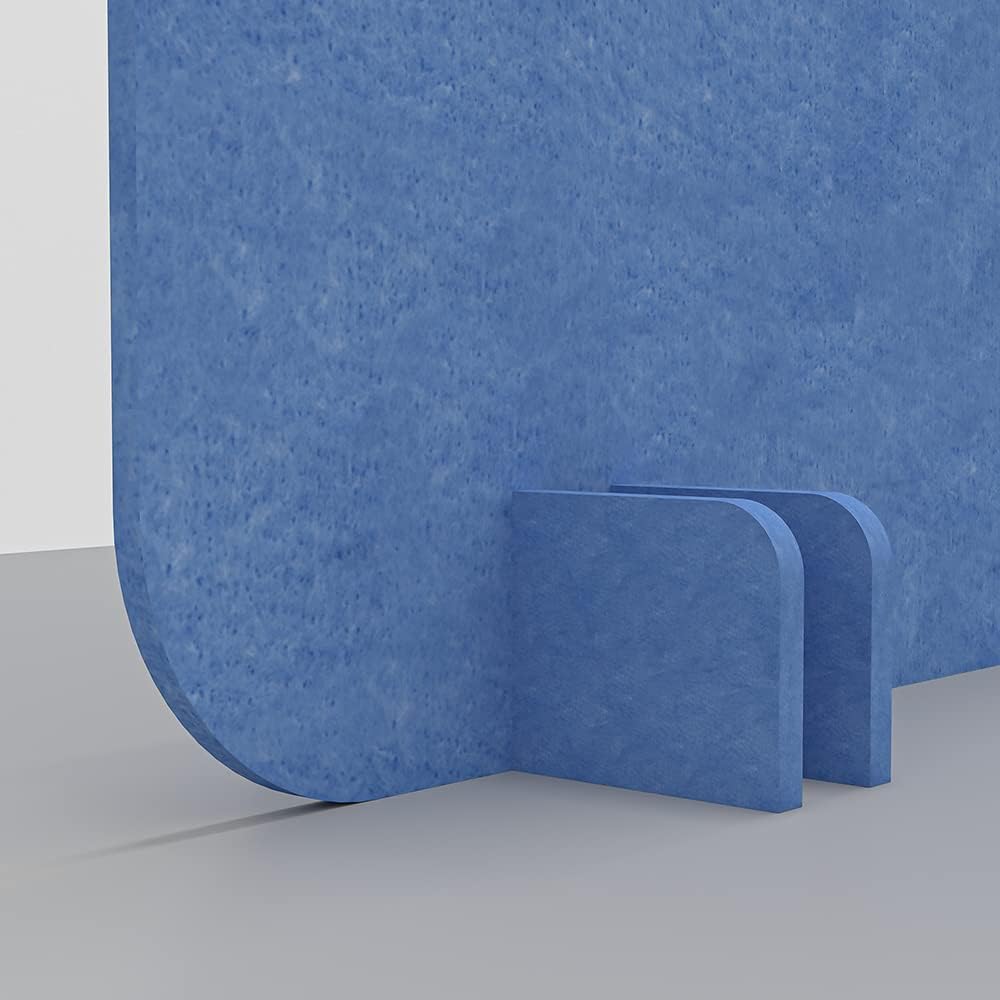 Freestanding Acoustic Desk Divider with Mount | Eco-Friendly Privacy Screen Panel | Noise Reducing Desk Partition | Tackboard Option & Easy to Install | Made from Recycled Plastic | Sesame Black - 18"