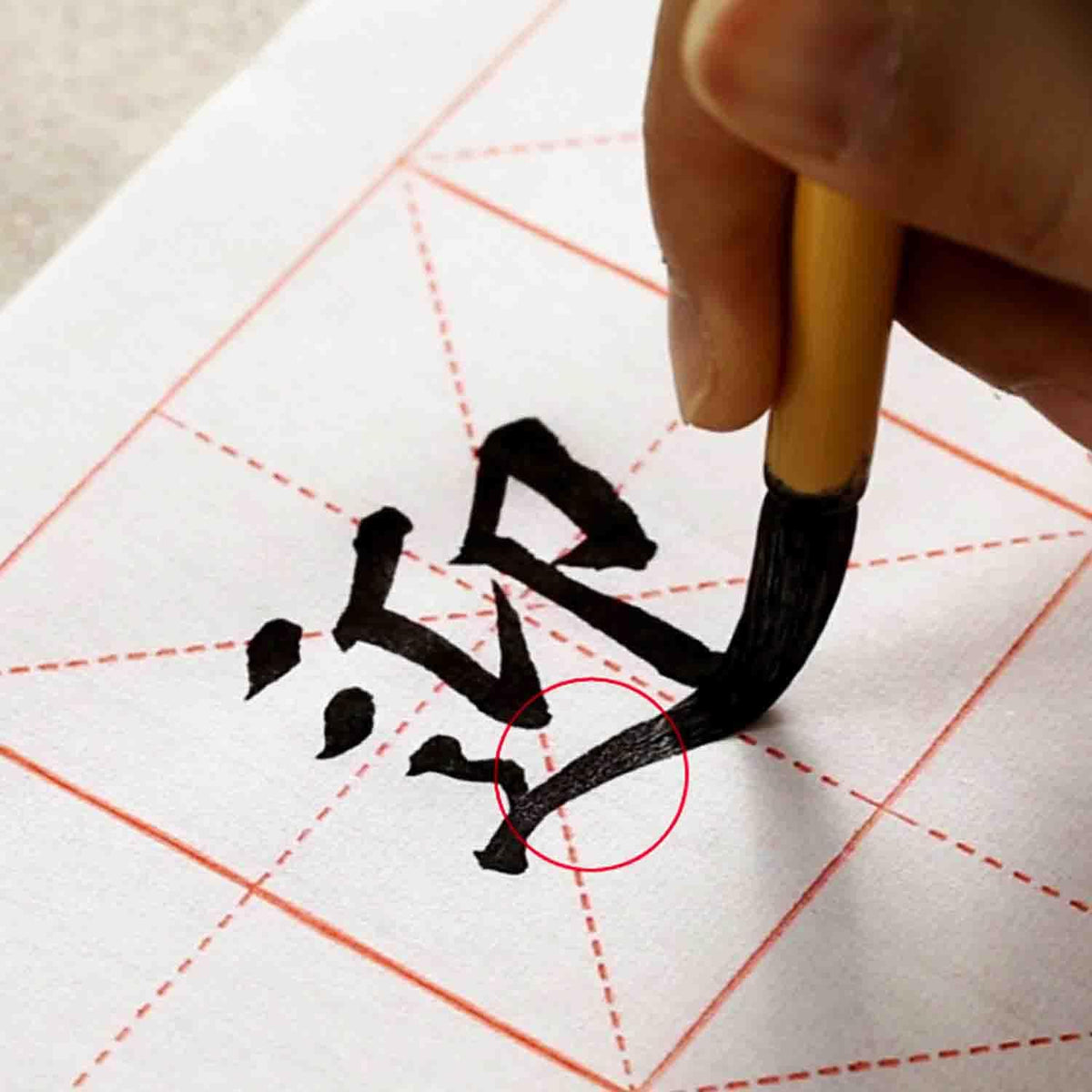 KYMY Chinese Japanese Calligraphy Paper with Grids, Sumi Paper/Rice Paper for Writing Painting Practice Students Beginning, Chinese Brush Ink Xuan Paper 100 Sheets (9 cm(3.54") /Grid)