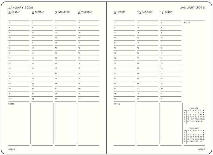 LEUCHTTURM1917 - Academic Week Planner Hardcover Medium (A5), 18-month, Jul. 2025 - Dec. 2026, English, Dusty Rose
