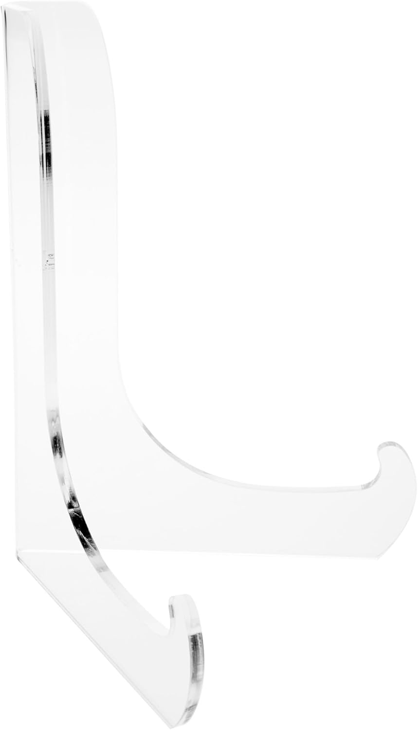 Plymor Clear Acrylic 60-Degree Angle Easel With Shallow Support Ledges, 7.5" H x 5.75" W x 4.75" D (2 Pack)