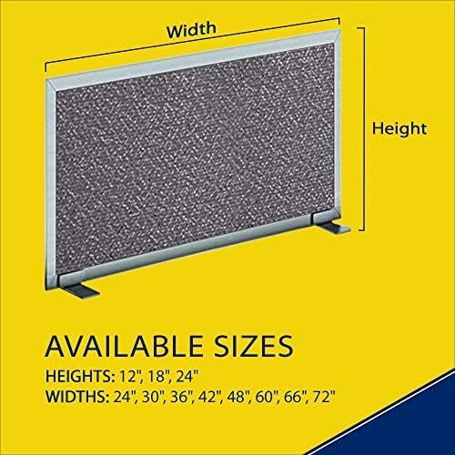 OBEX Acoustical Free Standing Privacy Screen, Cubicle Accessories Desk Privacy Panel, Desk Dividers for Office, Office Furniture Partitions Portable Sound Proof Dividers, 24" x 60", Graphite