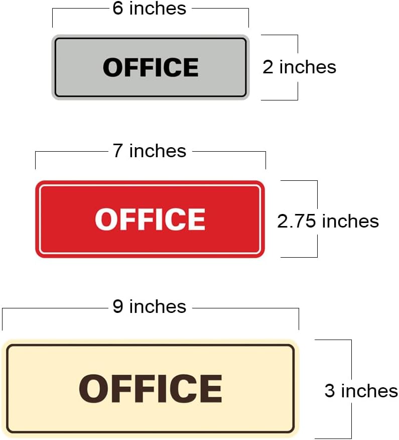 Signs ByLITA Standard Office Sign - Professional Business Signage - Easy to Install (Brushed Silver) - Medium 2 Pack