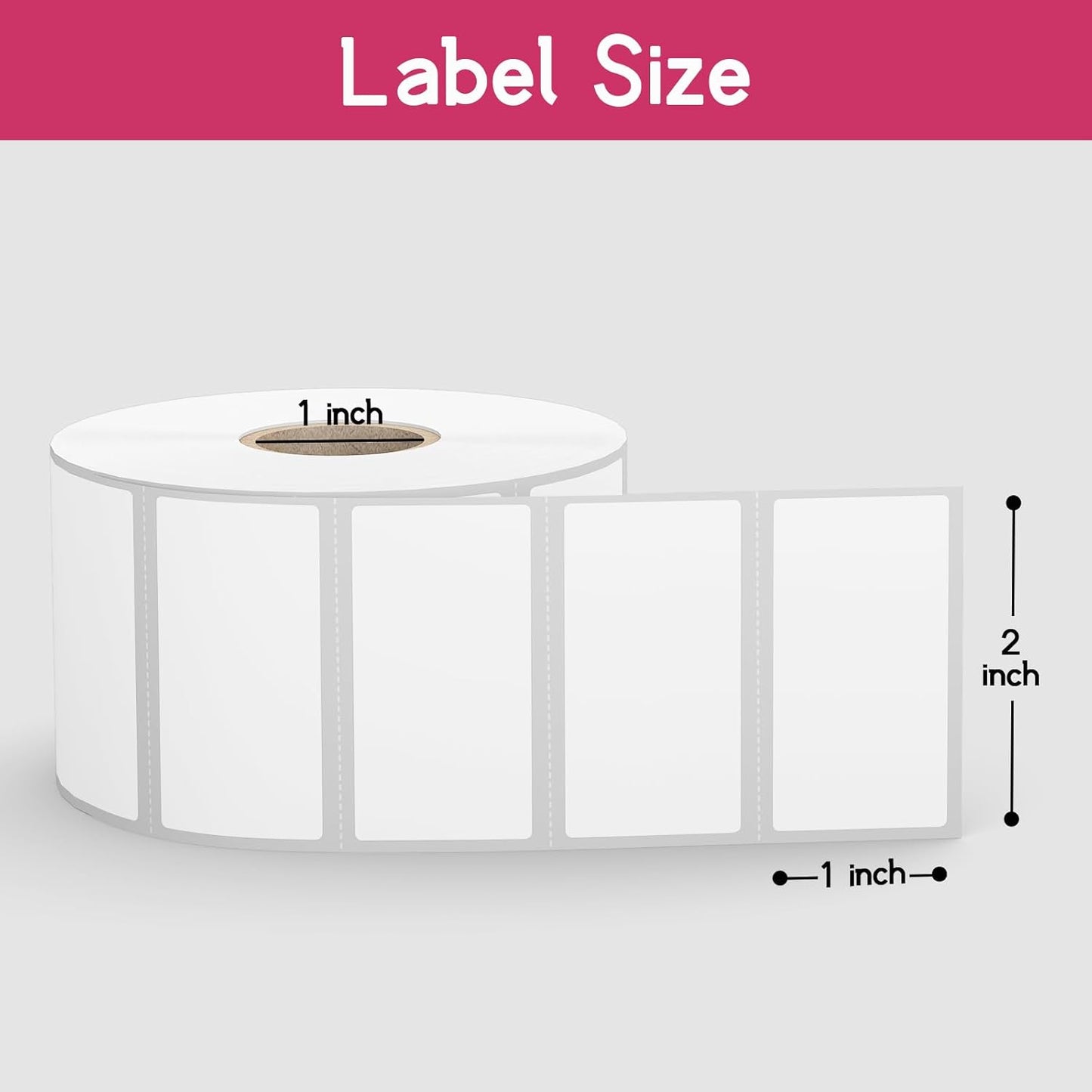 12 Rolls 2" x 1" Direct Thermal Labels, Shipping Labels Compatible with Zebra & Rollo Label Printers for Mailing Postage Address Barcode (1300 Labels/Roll)