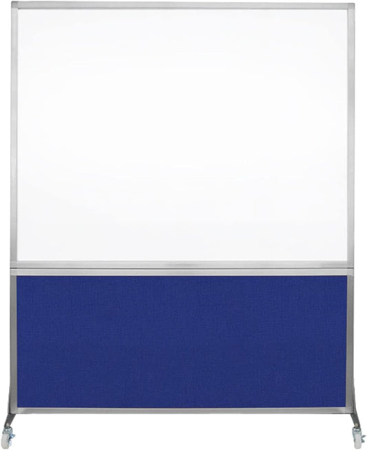 DivideWrite Mobile Whiteboard | Double Sided Dry Erase Board | Portable Office Cubicle Partition | Display for Classrooms, Conference Rooms, Meeting Areas and More | Royal Blue 5' Wide X 6' Tall