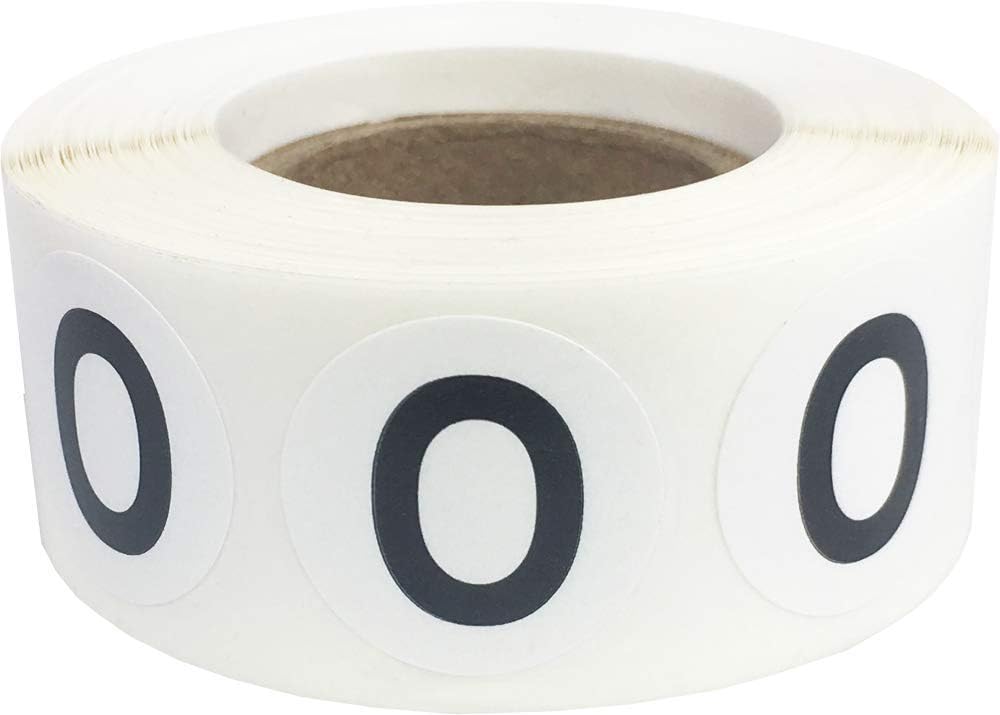 Letter O Inventory Labels .75 Inch Round Circle Dots 500 Adhesive Stickers