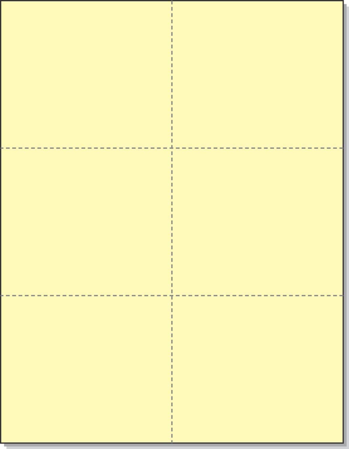 NextDayLabels - Pack of 8-1/2" x 11" Laser Printer Blank Perforated Cards 6 up per Page (Canary, 300 Cards)