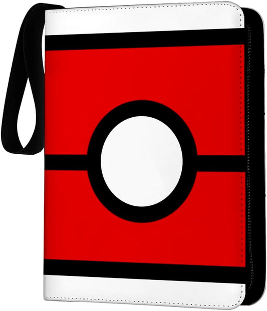 9 Pockets Trading Card Binder, PU Leather Card Folder, Trading Cards Binder with Premium Zipper, with Double Sided Pockets For 360 Card Album, Multicolored Sports Collection Binder.