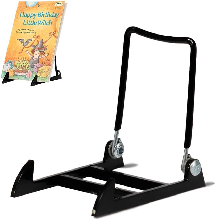 KINGDOM SOLUTIONS MADE IN USA 12-pack Sturdy & Durable Adjustable Black Acrylic Easels to Display Unnoticeably Plates, Art, Pictures & More - Unique on the Market