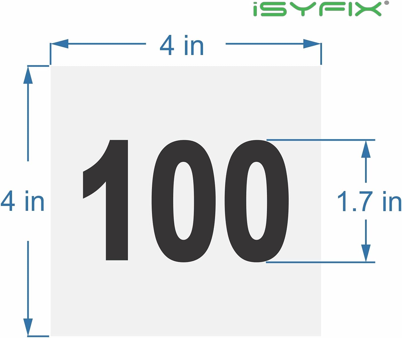 iSYFIX White Consecutive Number Stickers – 1 to 100, 4-inch, 1 Set – Vinyl Self Adhesive Premium Decal, Ideal for Inventory, Storage, Organizing, Boxes, Bins, Toolbox, Lockers & More, Indoor/Outdoor