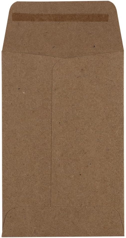 LUXPaper #4 Coin Envelopes | 3'' x 4 1/2'' | Grocery Bag Brown | 70lb. Text | 50 Qty