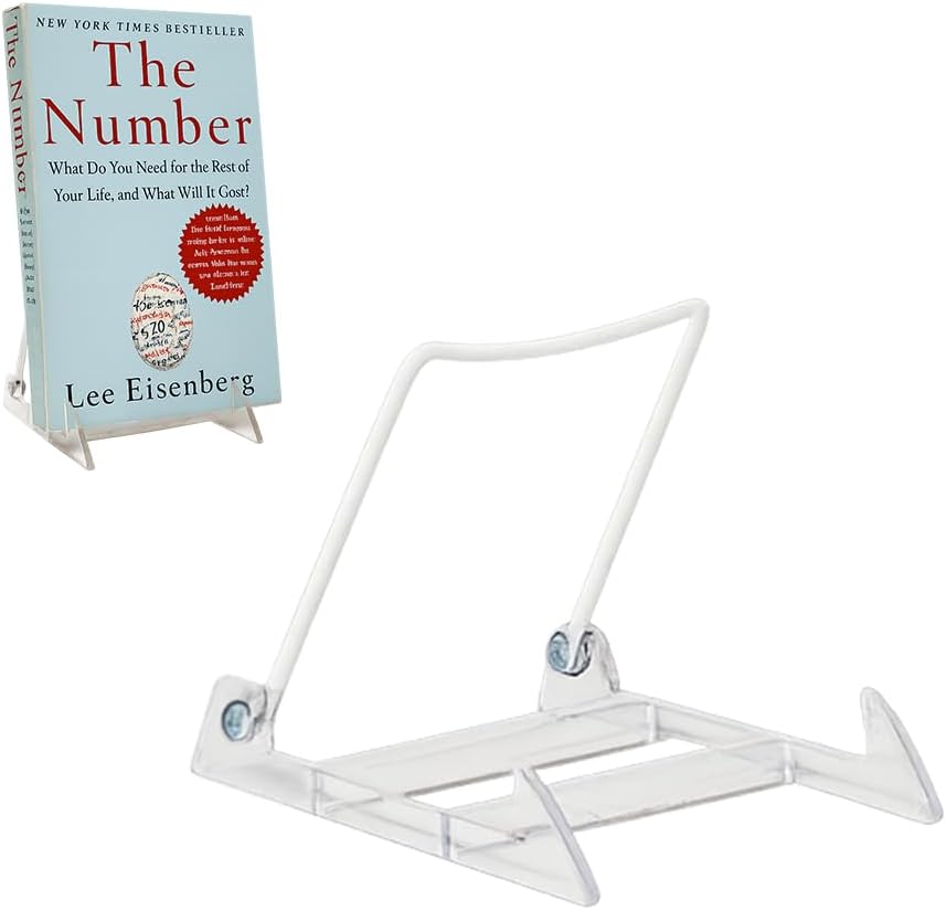 KINGDOM SOLUTIONS MADE IN USA 6-pack Sturdy & Durable Adjustable Acrylic Easels to Display Unnoticeably Plates, Art, Pictures & More - Unique on the Market