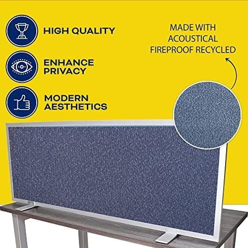OBEX Acoustical Free Standing Privacy Screen, Cubicle Accessories Desk Privacy Panel, Desk Dividers for Office, Office Furniture Partitions Portable Sound Proof Dividers, 18" x 42", Graphite