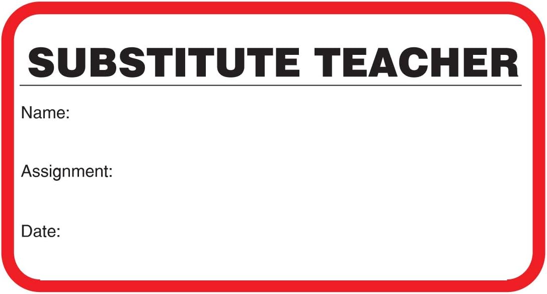 Standard Visitors Badges in Books, Substitute Teacher Sign-in Books with Security Badges, 500/Book (Red)