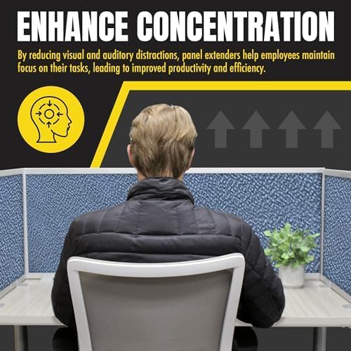 OBEX Acoustic Mounted Screen Privacy Panel Table Top Separator, Sound Blocking Desk Divider (Twilight, 18" X 30")
