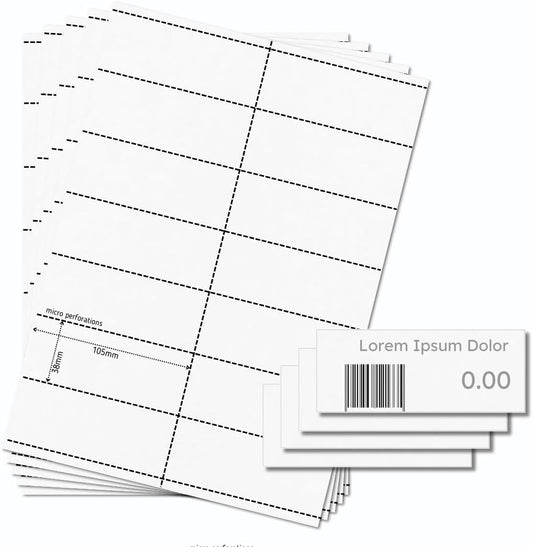 OfficeGear Shelf Edge Labels (350 Pack) 38x105mm Custom Printable A4 Card for Retail Barcodes, Price Stickers, Product Info with Template