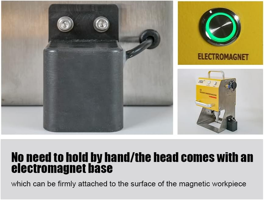 US Stock Pneumatic Dot Peen Marking Machine Metal Engraving Machine Pneumatic Marking Machine Marking Field 120×50mm for Letters, Serial Numbers, VIN Code, Chassis Number, Date, Graphics,etc.