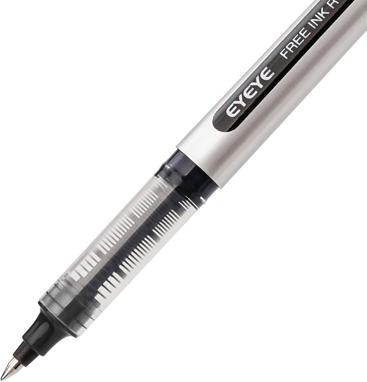 EYEYE Rollerball Pens 0.5mm Black 50 Pack, Extra Fine Point Quick Dry Liquid Ink Roller Ball Pens Fine Point Smooth Writing Pen for Journaling, Note Taking, Office, School Supplies