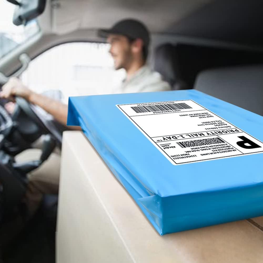 POLYSELLS 100 pcs 9x12 Inches Blue Poly Mailers Shipping Envelopes, Strong Adhesive Sealing, Waterproof, and Tear-resistant Postal Mailing Bags for Clothing, Books, and Accessories