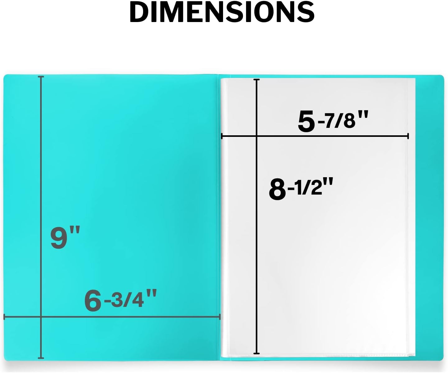 Dunwell Small Presentation Book 5.5x8.5 (2-Pack, Aqua), 24 Pockets Display 48 Half Size Pages, Plastic Binders with Sleeves, 5.5 x 8.5 Mini Booklets, Acid-Free Poly