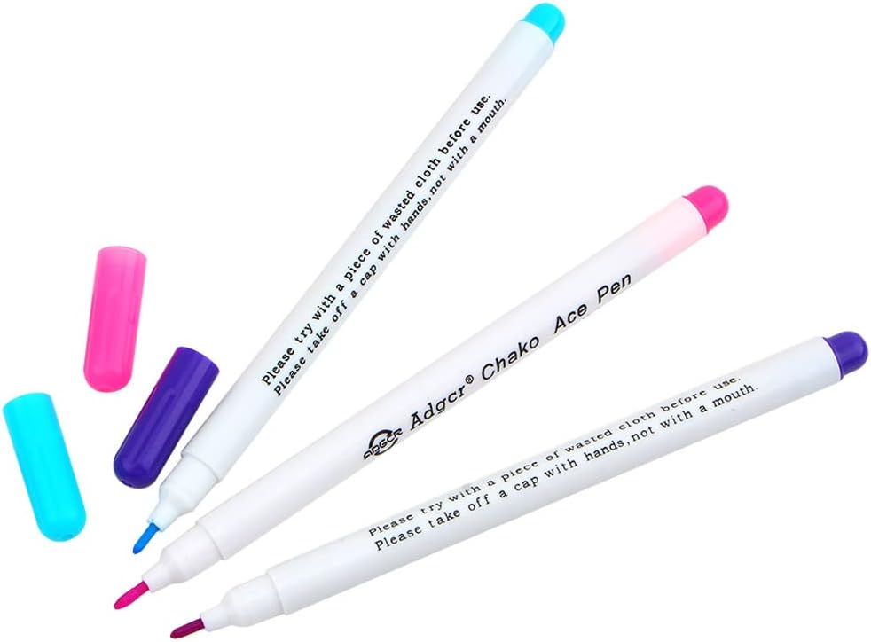 TopHomer Water Erasable Fabric Marking Pen Temporary Marking Auto-Vanishing Pen Fabric Markers Pen Colorful Water Soluble Ink for Dressmaking, Handicraft, Embroidery, Artificial Flowers(Yellow)