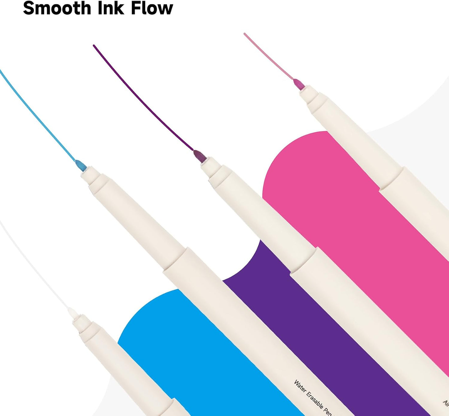 New Blue Water Erasable Marking Pen for Fabric, Smooth Touch Disappearing Ink Marker, Fabric Embroidery Pen, Water Soluble Tool for Quilting, Sewing, DIY Crafts