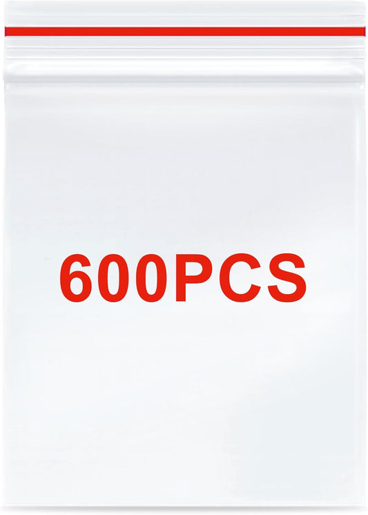 600Pcs 2x2 Inch Mini Plastic Bags, Resealable Small Zip Baggies for Small Business, Storage, Gifts, Candy, Screws, Jewelry, Daily Pills
