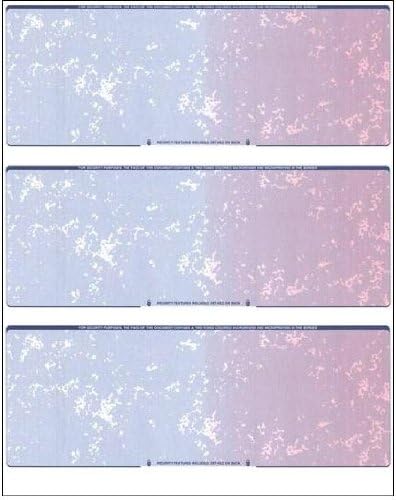 Business Voucher Check Stock - Computer Laser Checks - 3 Checks Per Page, 500 Sheets/1500 Checks, Blue/Red Prismatic