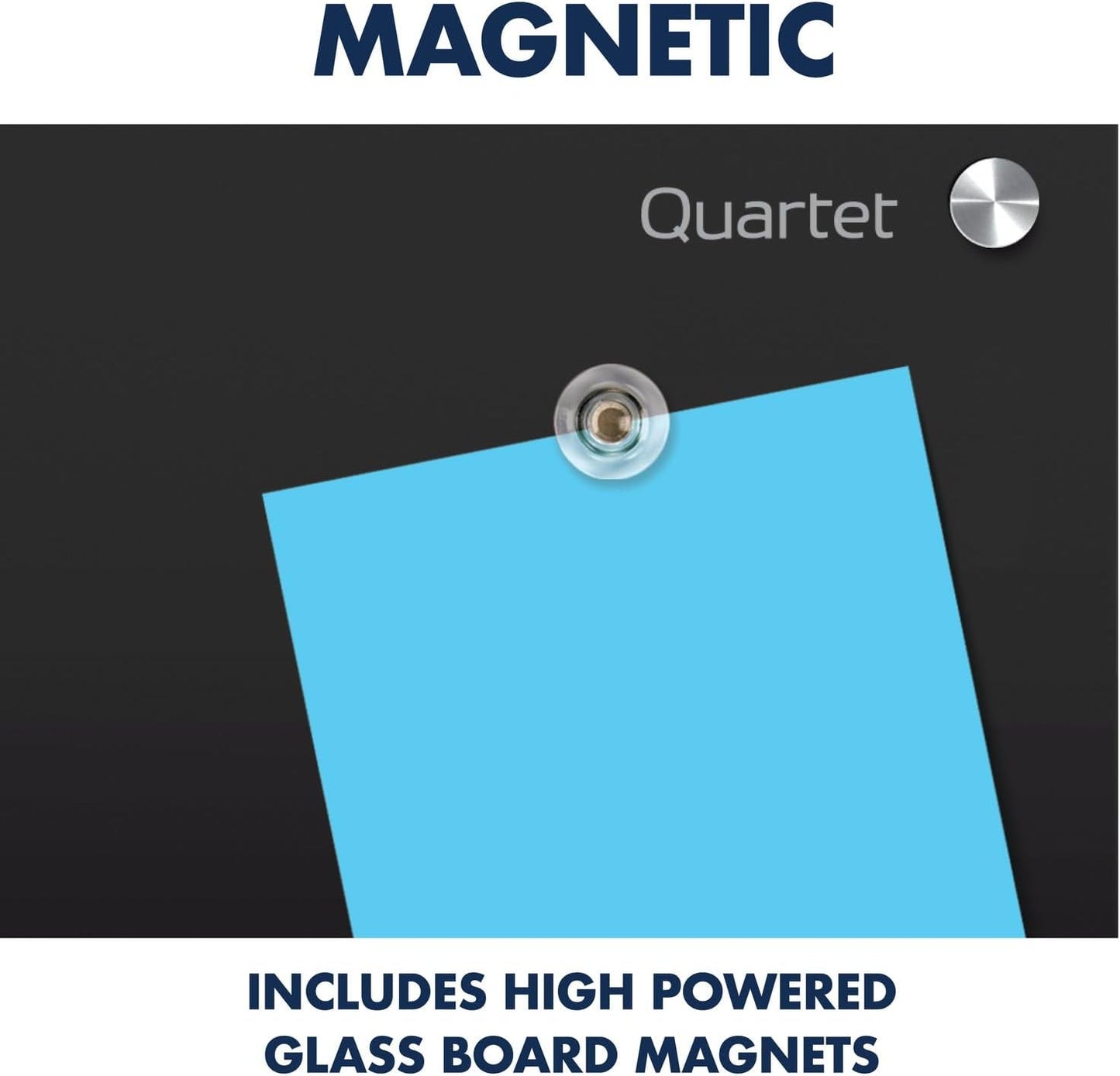 Quartet Glass Whiteboard, Magnetic Dry Erase White Board, 96" x 48", Black Surface, Infinity (G9648B)