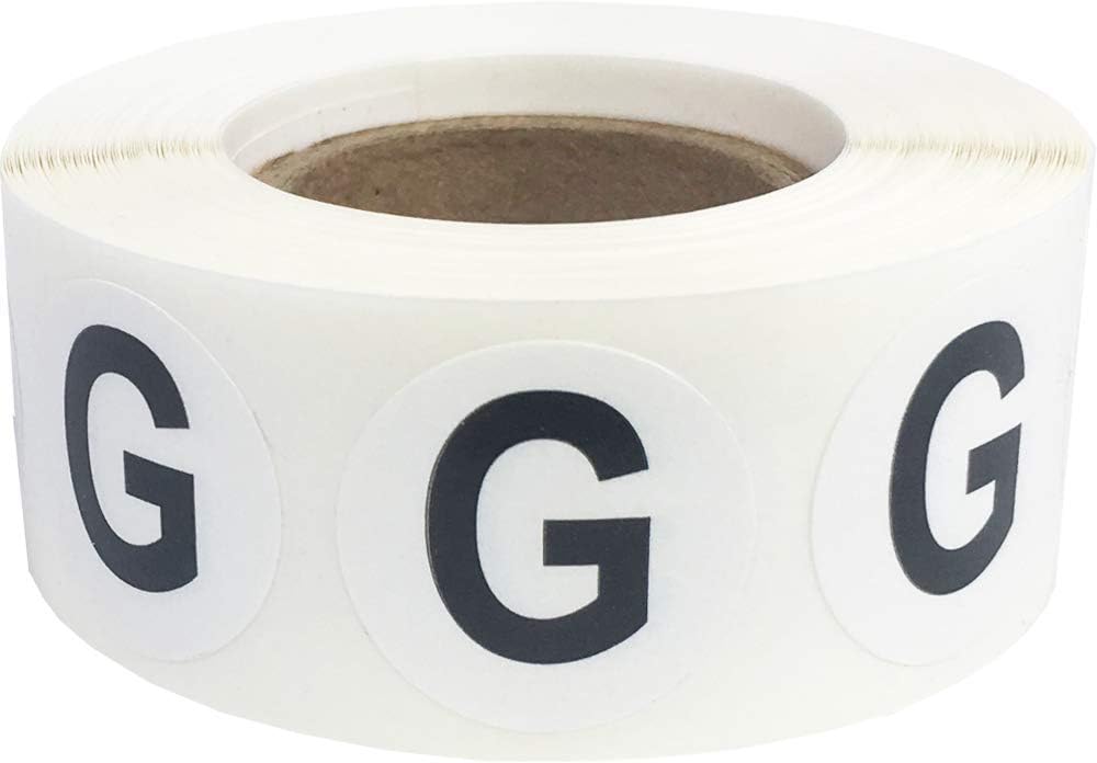 Letter G Inventory Labels .75 Inch Round Circle Dots 500 Adhesive Stickers