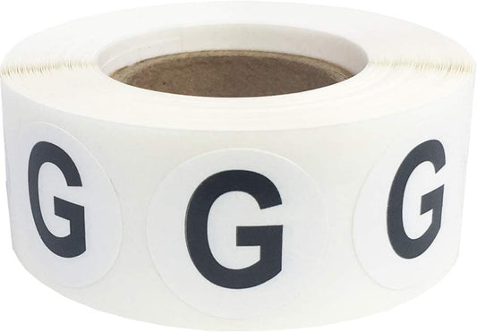 Letter G Inventory Labels .75 Inch Round Circle Dots 500 Adhesive Stickers