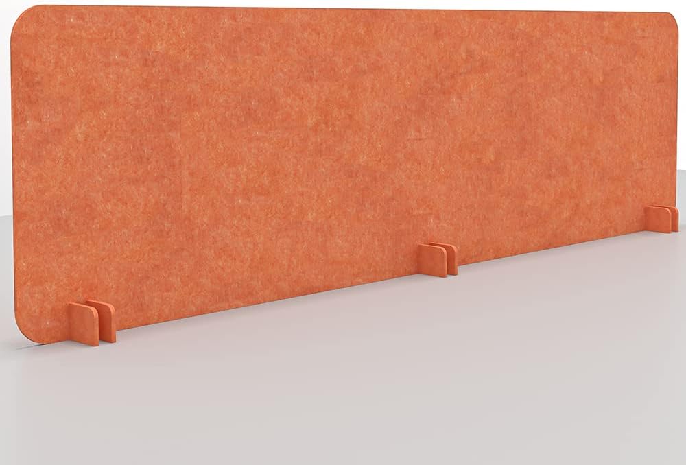 Freestanding Acoustic Desk Divider with Mount | Eco-Friendly Privacy Screen Panel | Noise Reducing Desk Partition | Tackboard Option & Easy to Install | Made from Recycled Plastic | White - 18" X 59"